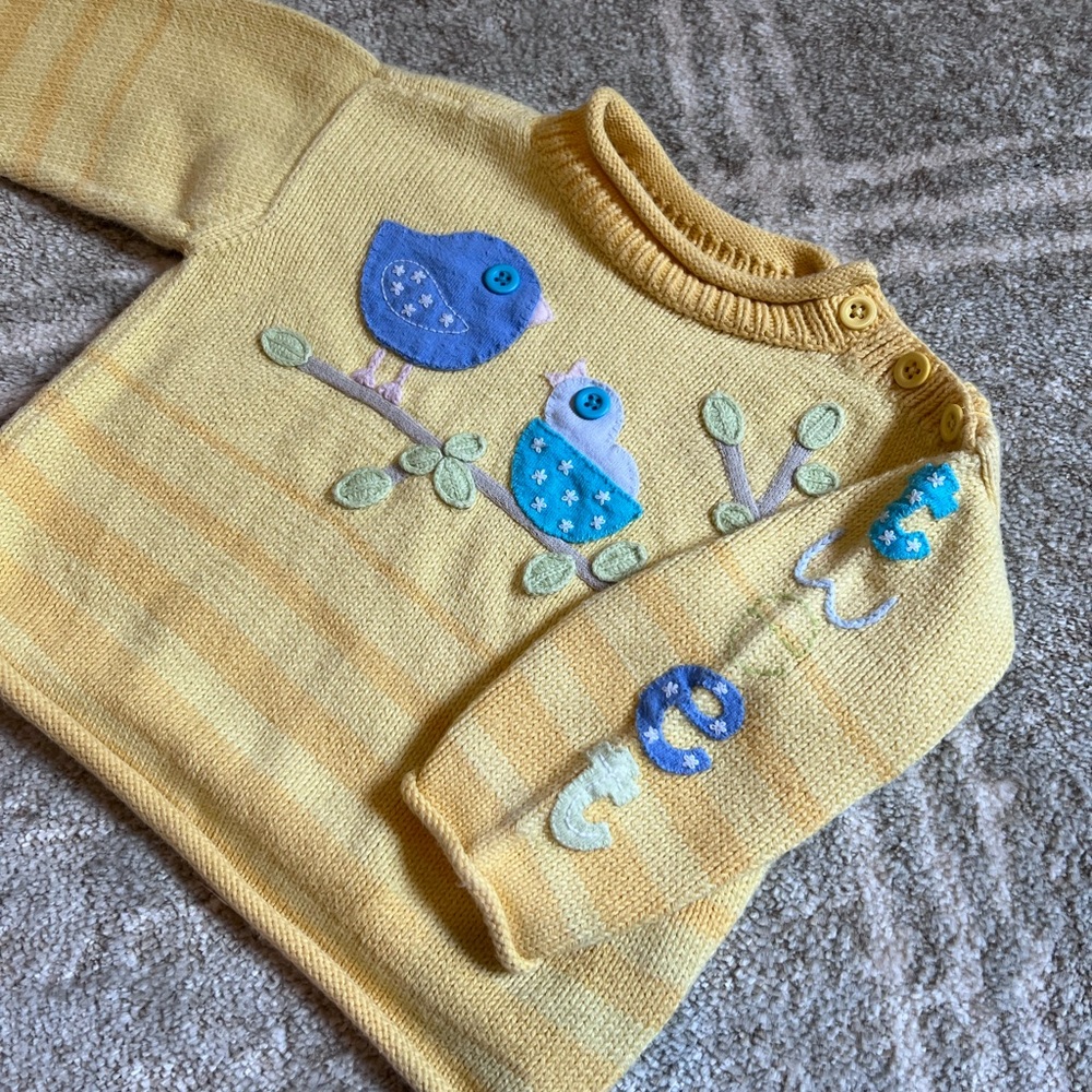 Hanna Andersson Baby Bird sweater size 70/ 6-12 month